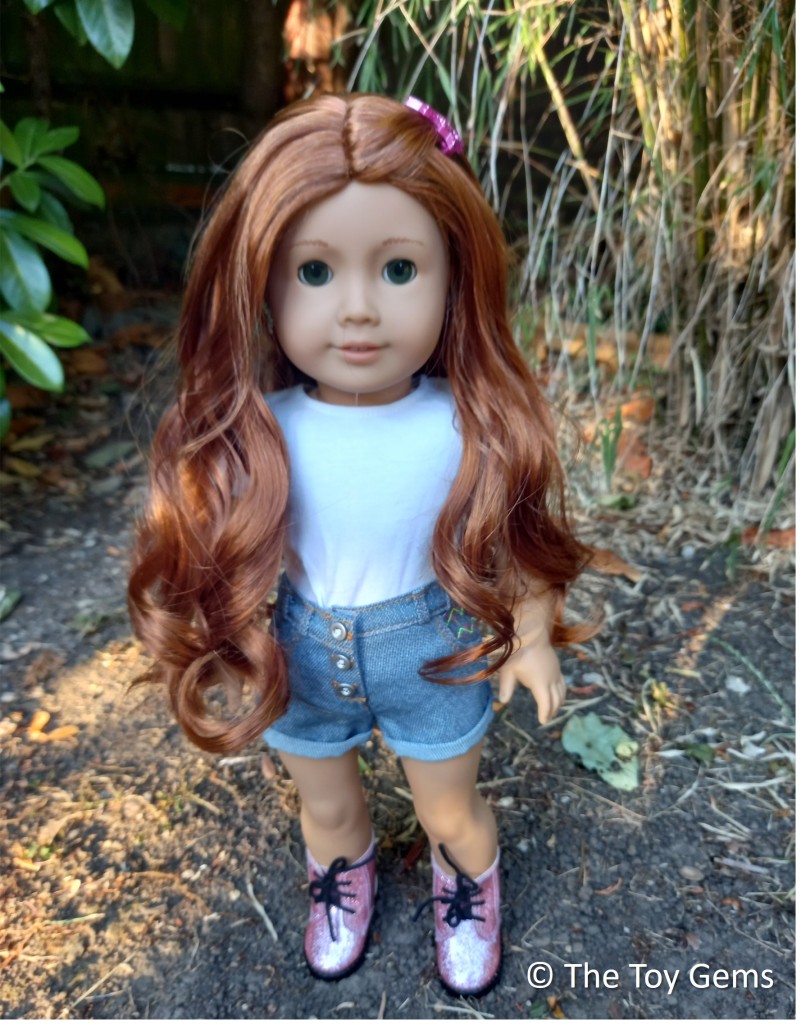 American Girl Redhead Doll in the Woods.