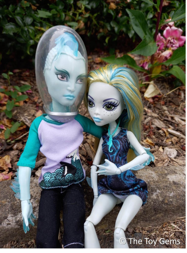 Monster High Gil Webber and Lagoona Blue in a Forest.